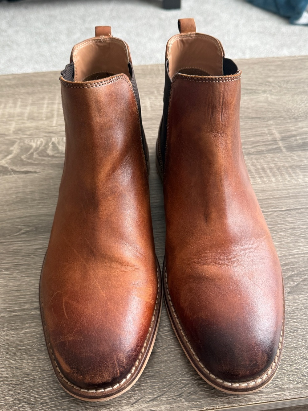 Steve Madden Men’s Brown Leather Chelsea Boots Size 9